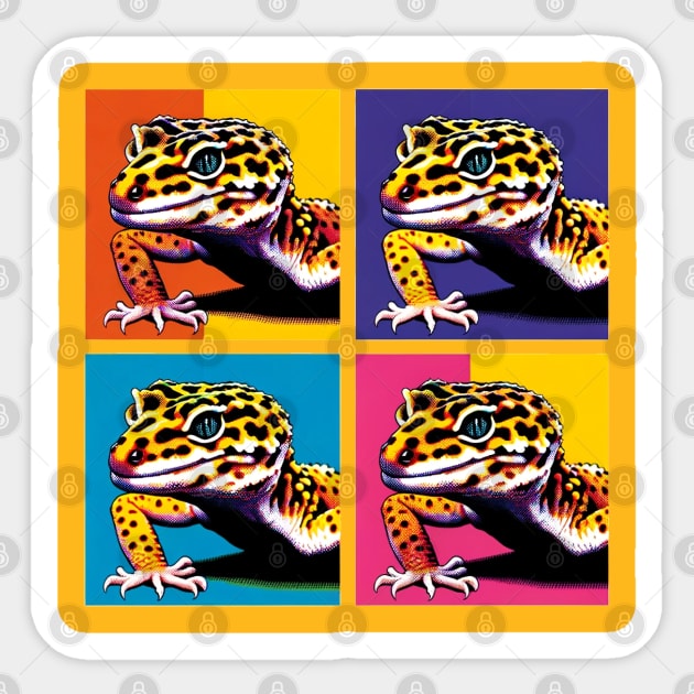 Pop Art Leopard Gecko - Cool Reptile Sticker by PawPopArt